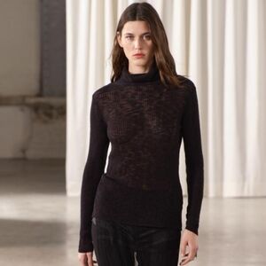 ZARA Mock Neck Women's Ribbed Sweater